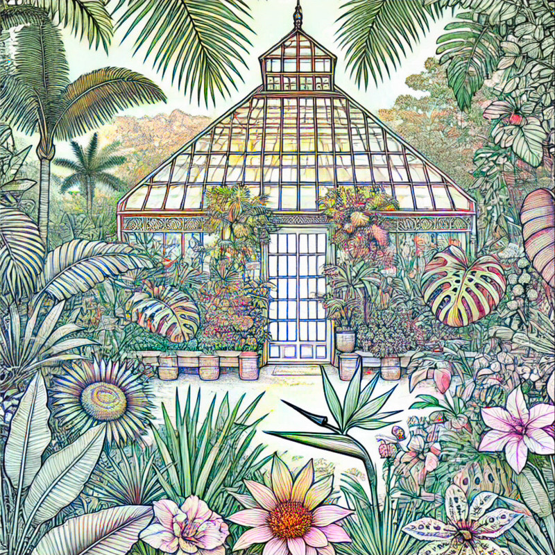 11. Greenhouse with Tropical Plants