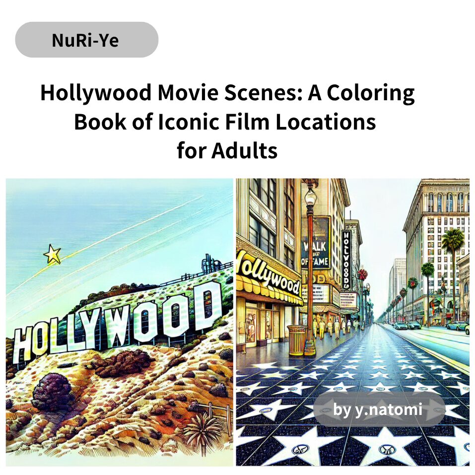 Hollywood Movie Scenes: A Coloring Book of Iconic Film Locations for Adults