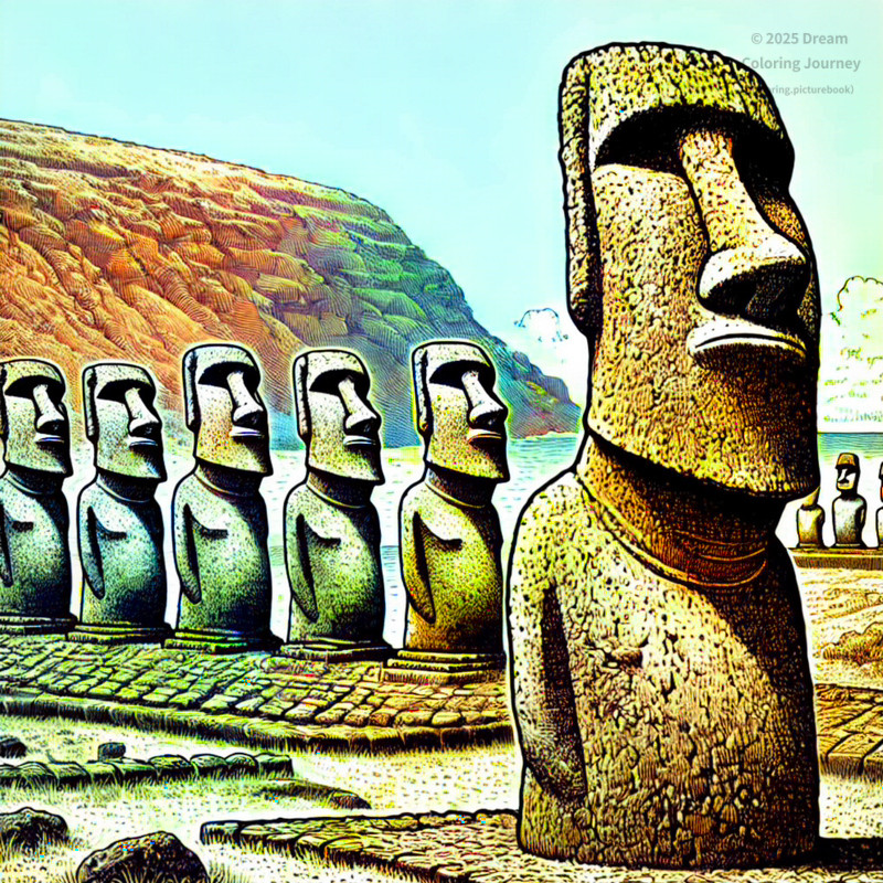 1. Moai statues on Easter Island