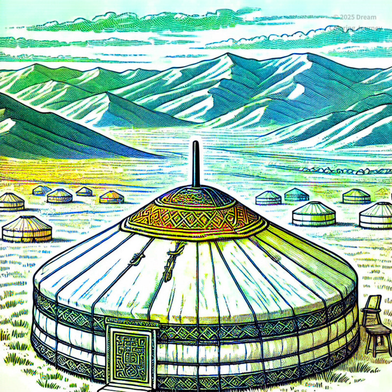 18. Mongolian Ger (Traditional Yurt)