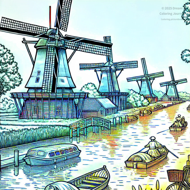 19. Kinderdijk Windmills