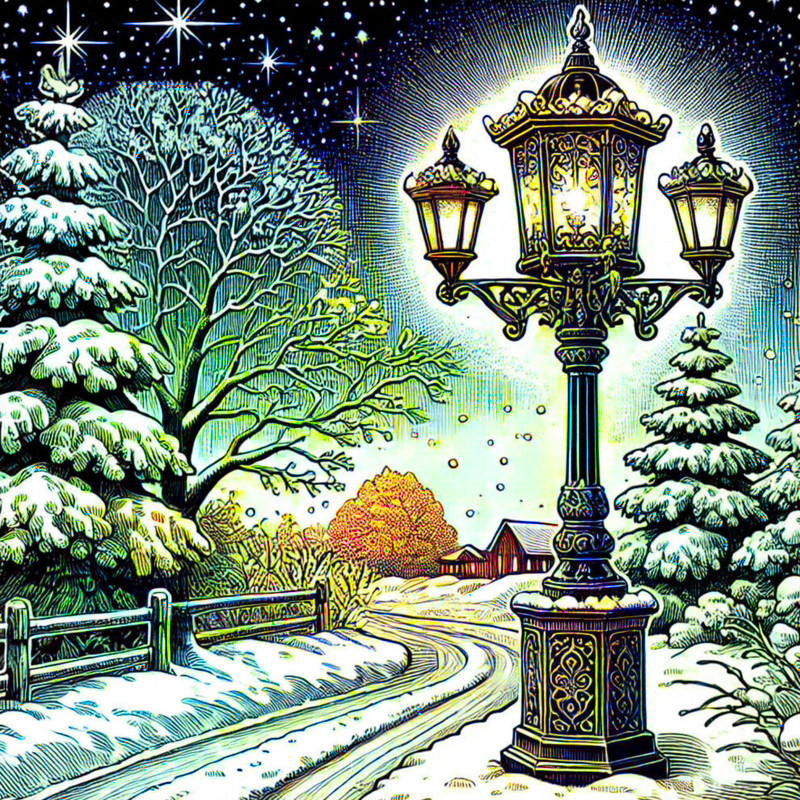 21. Winter Street Lamp