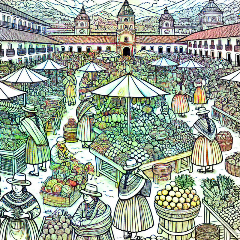 22. Ecuadorian Market Scene