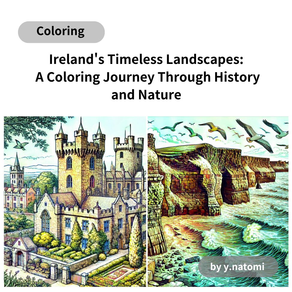 Ireland's Timeless Landscapes: A Coloring Journey Through History and Nature
