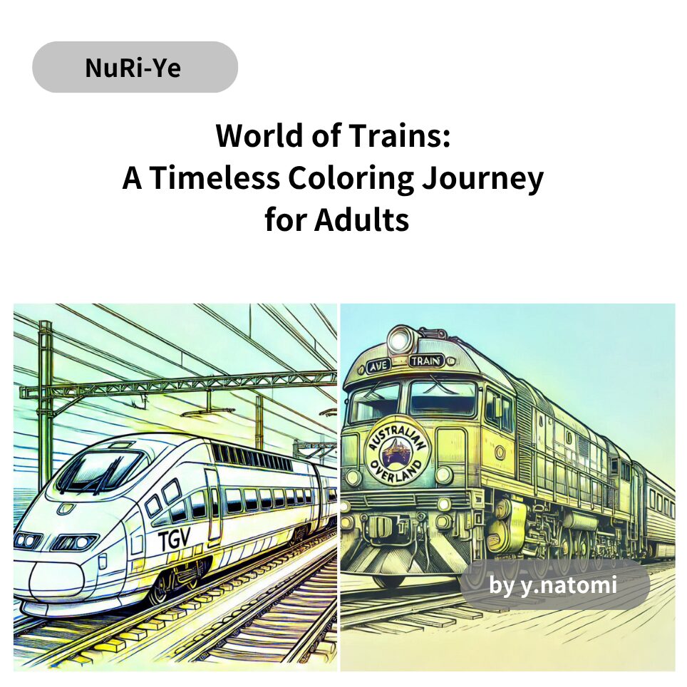 World of Trains: A Timeless Coloring Journey for Adults