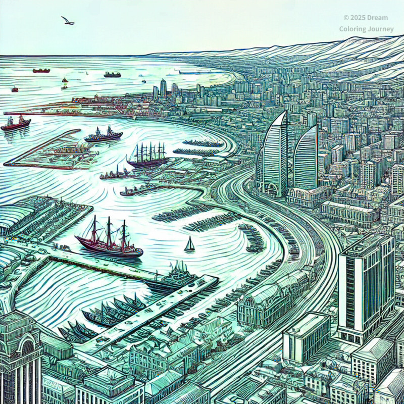 8. Baku Port and Caspian Sea View