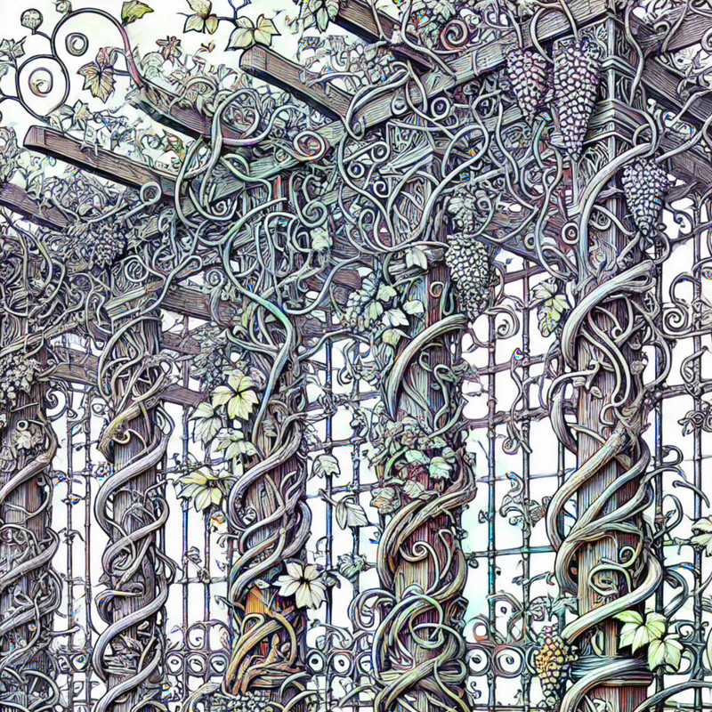 11. Garden Trellis with Climbing Vines