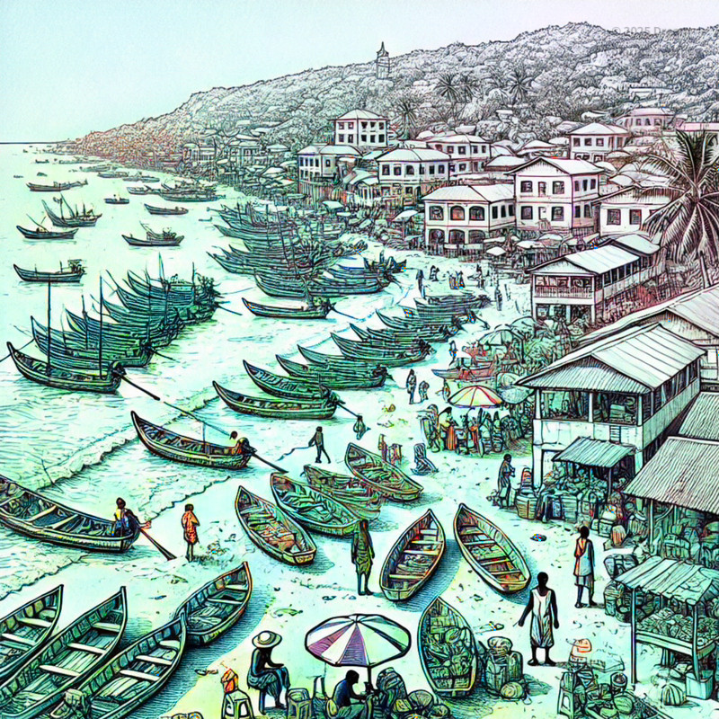 13. Anomabo Beach (Fishing Boats & Market)