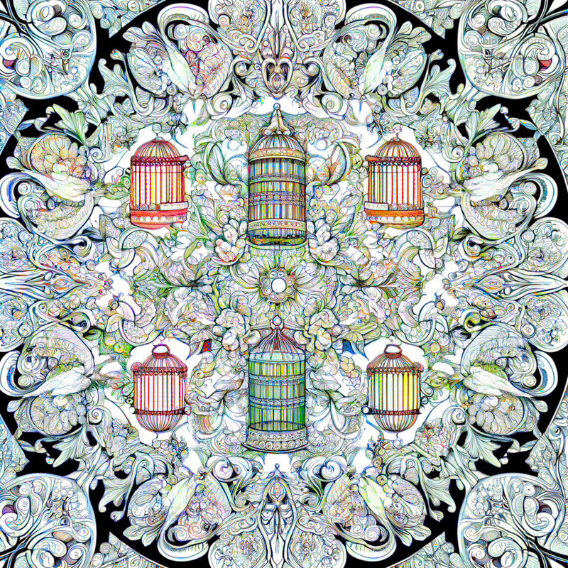 16. Birdcage and Small Birds Kaleidoscope