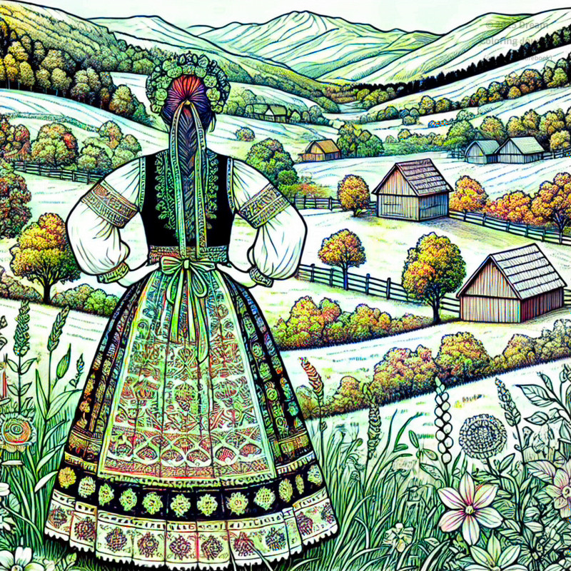 22. Woman in Traditional Serbian Costume