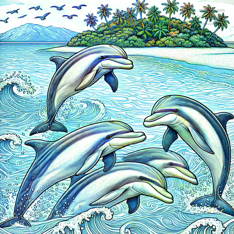 22. Dolphins Swimming in the Lagoon