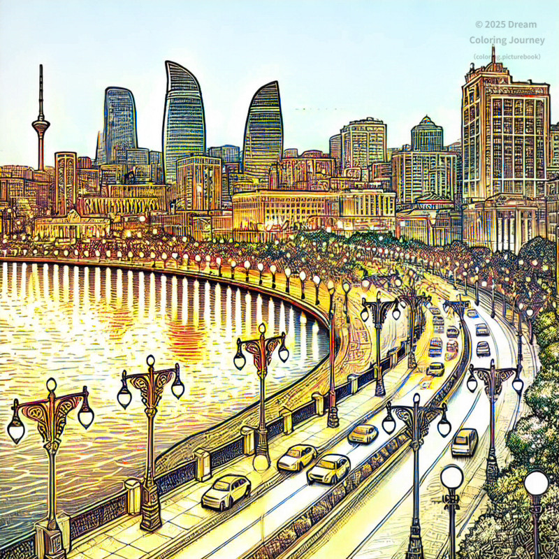 23. Night View of Baku Boulevard