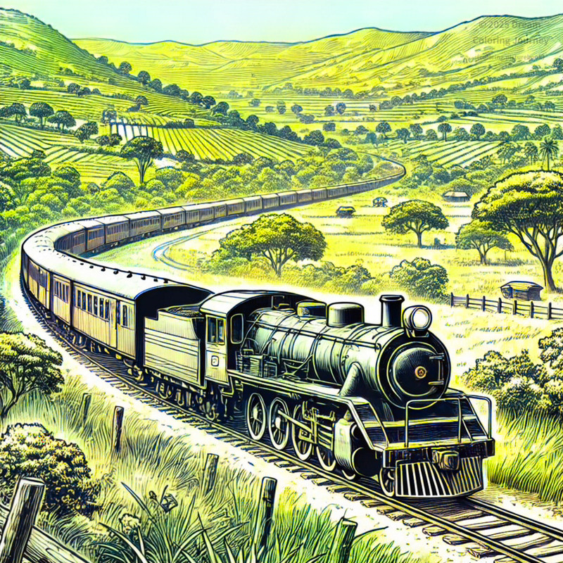 23. Ghana Railways (Retro Trains & Landscape)