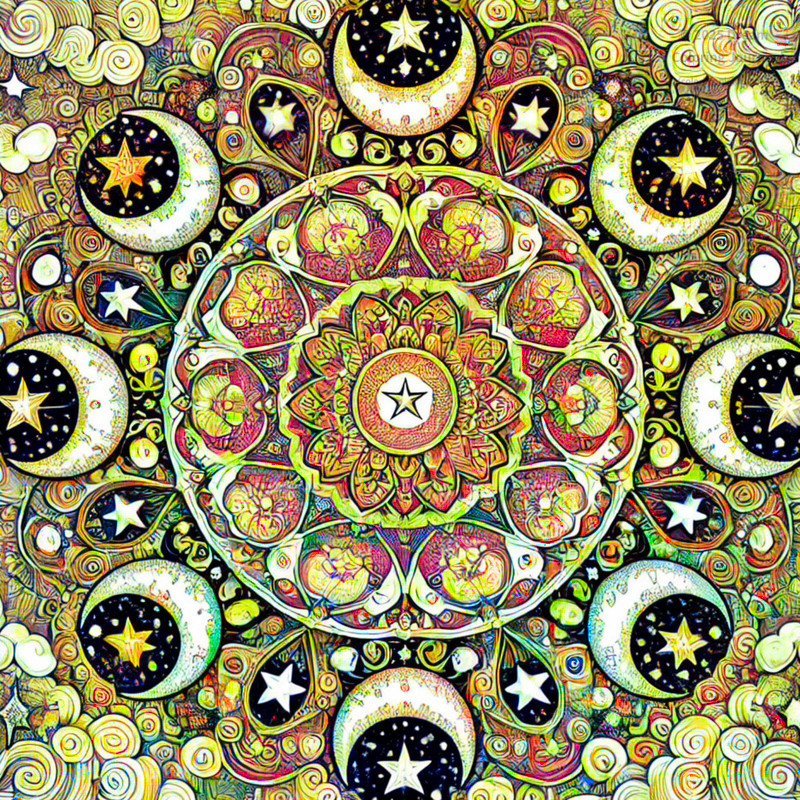 24. Moon and Night Sky Kaleidoscope