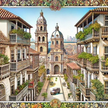 コロンビアの名所　塗り絵