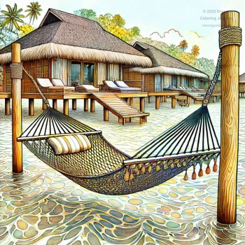 Maldives Tourist Spot Coloring Page