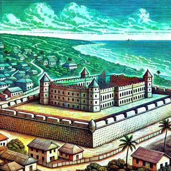 Ghana Tourist Spot Coloring Page