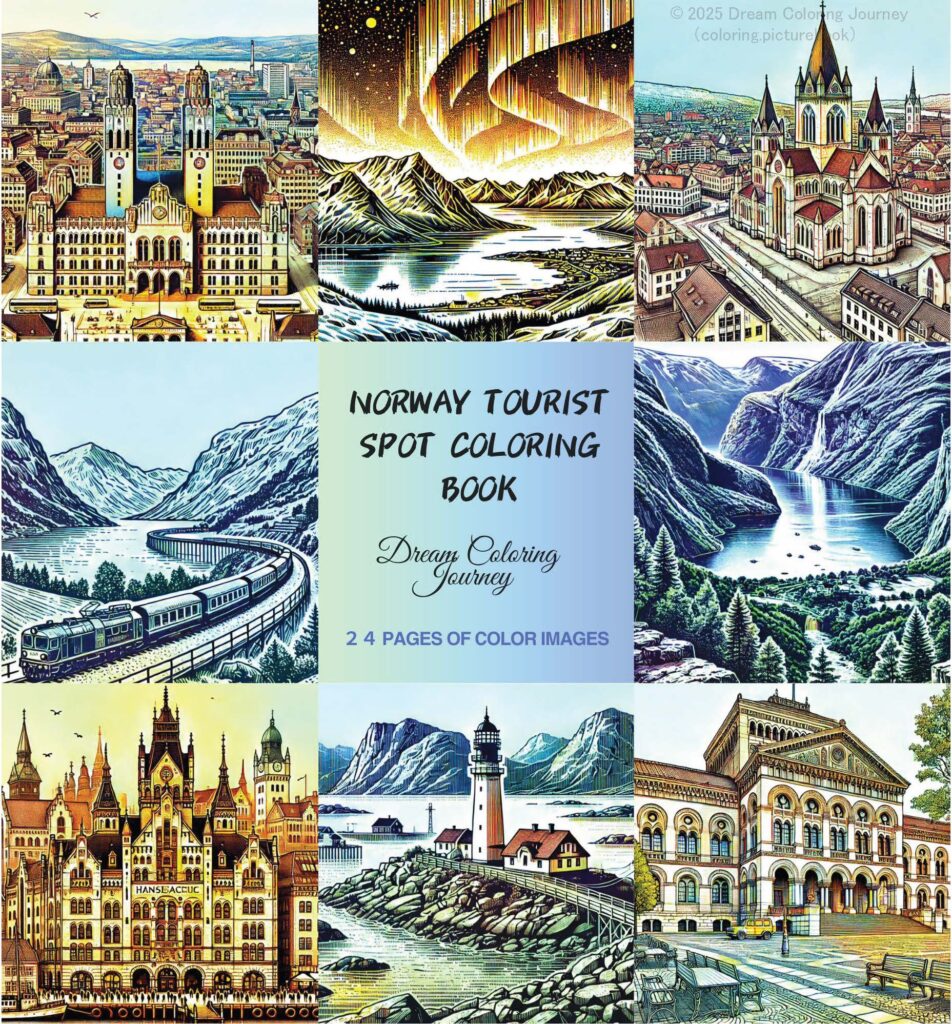 Norway Tourist Spot Coloring Book
