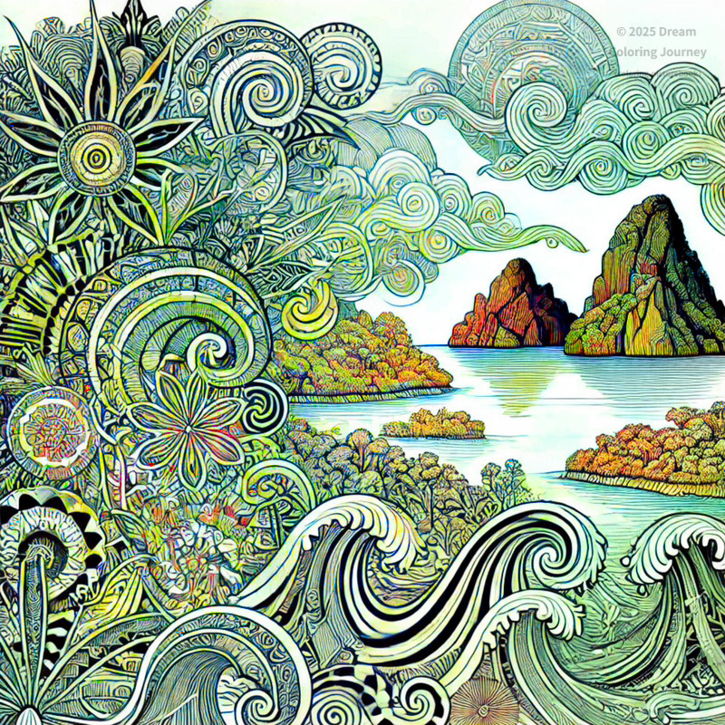 23. Fusion of Traditional Tattoo Motifs and Landscapes