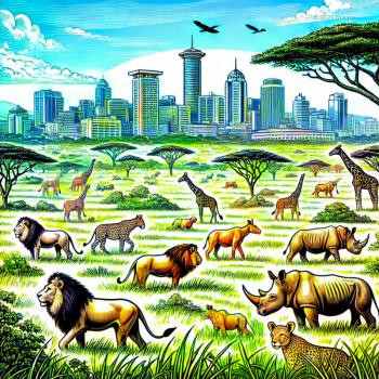 KenyaTourist Spot Coloring Page