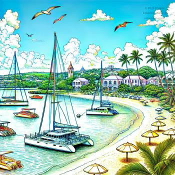 Barbados Tourist Spot Coloring Page