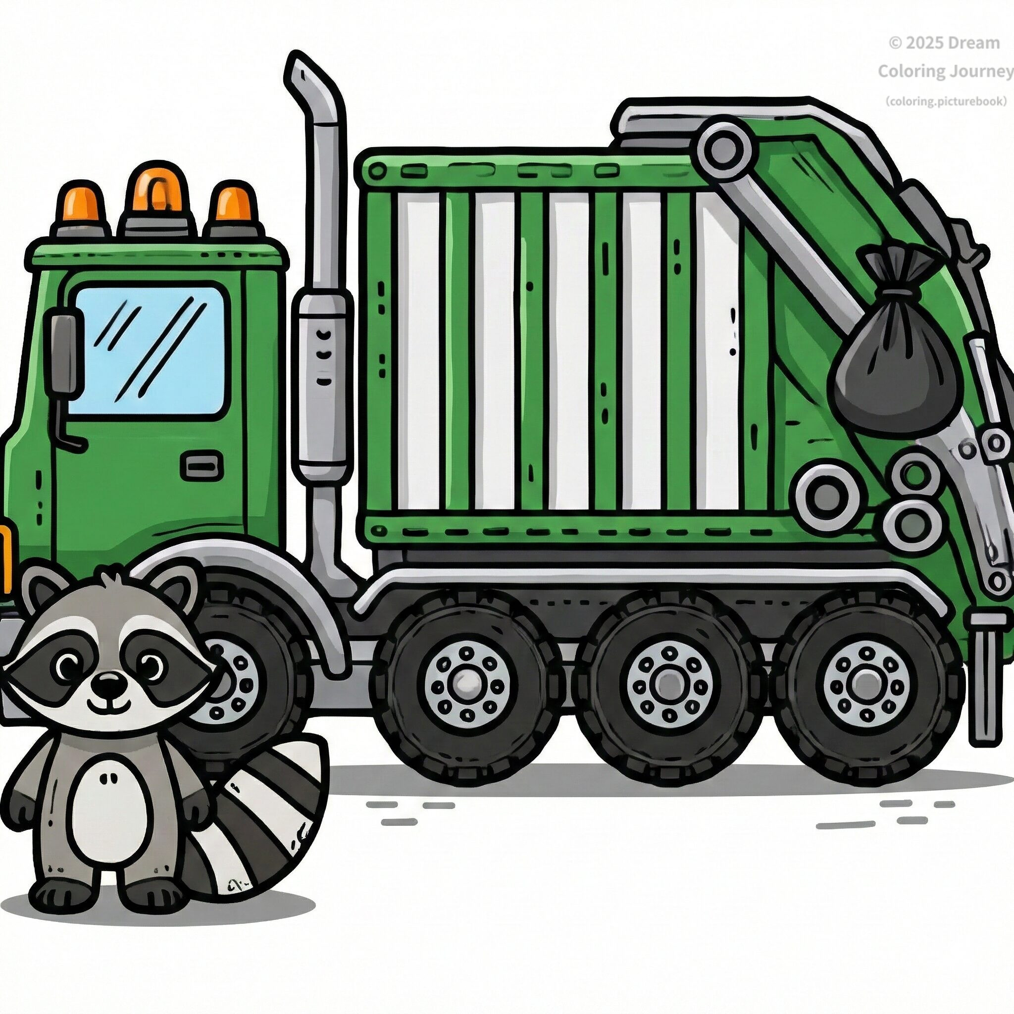 10. Garbage Truck with a Raccoon