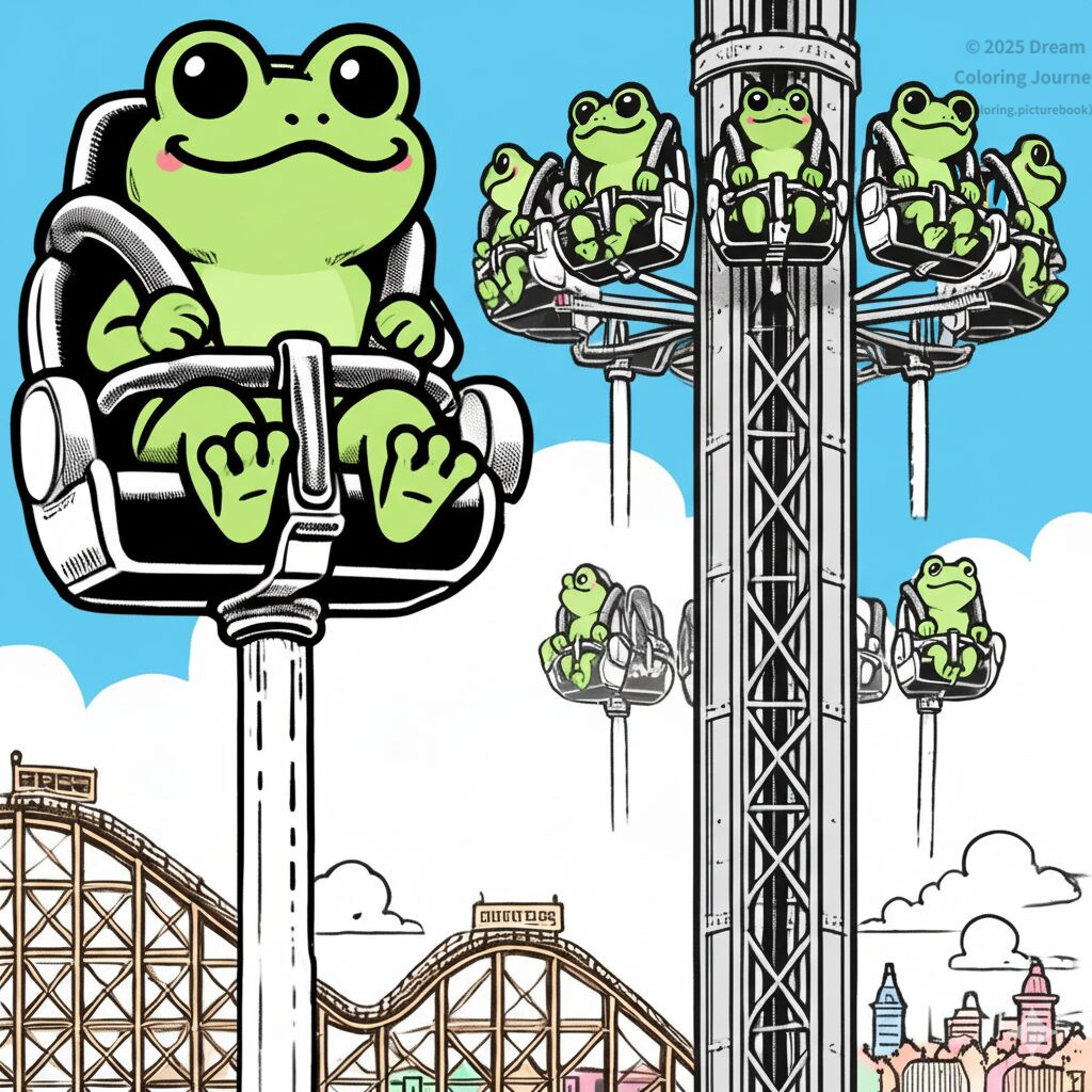 11. Frog parent and child on a Drop Tower (Free Fall)