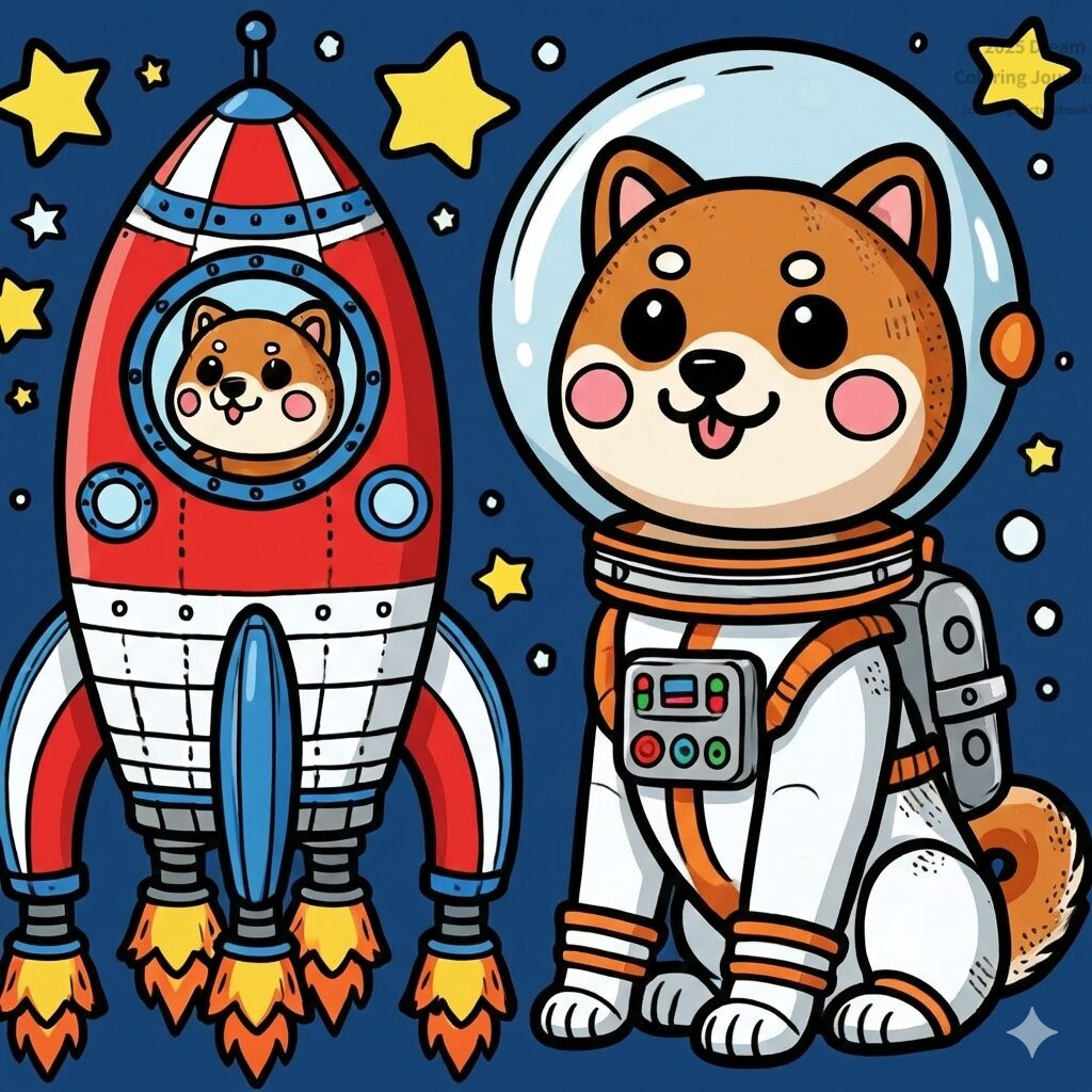 11 . Rocket with a Shiba Inu Astronaut