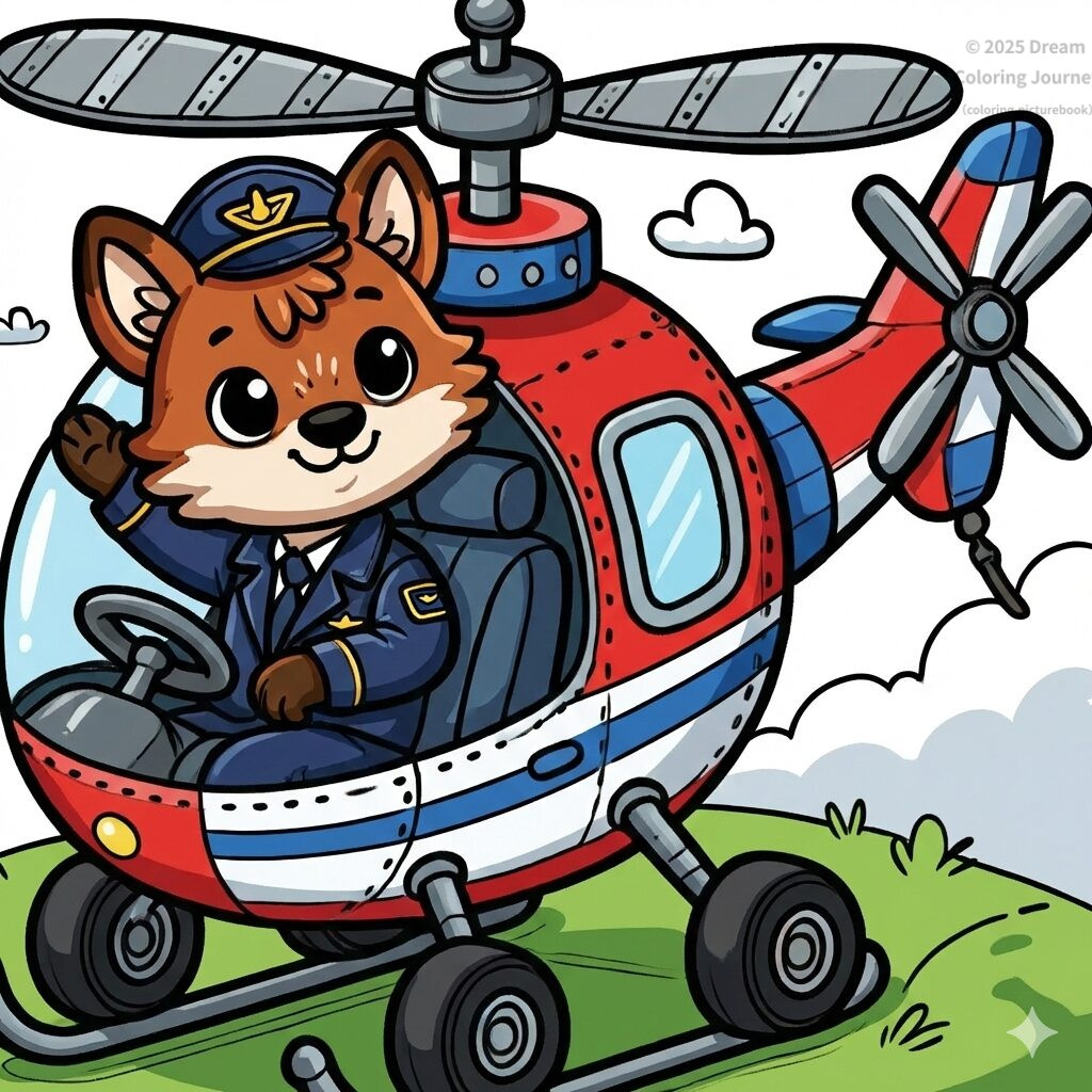 12 . Helicopter with a Fox Pilot