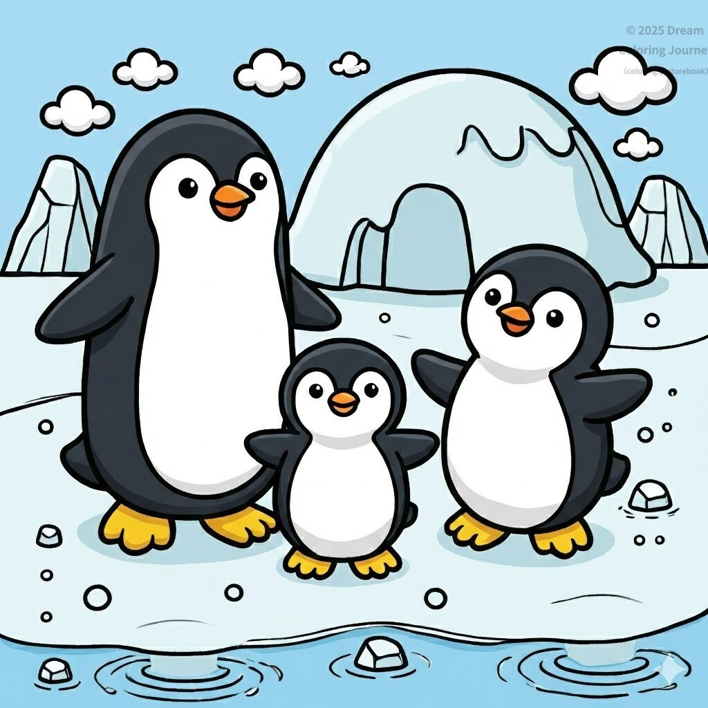 13. Antarctica: Iceberg with a Penguin family