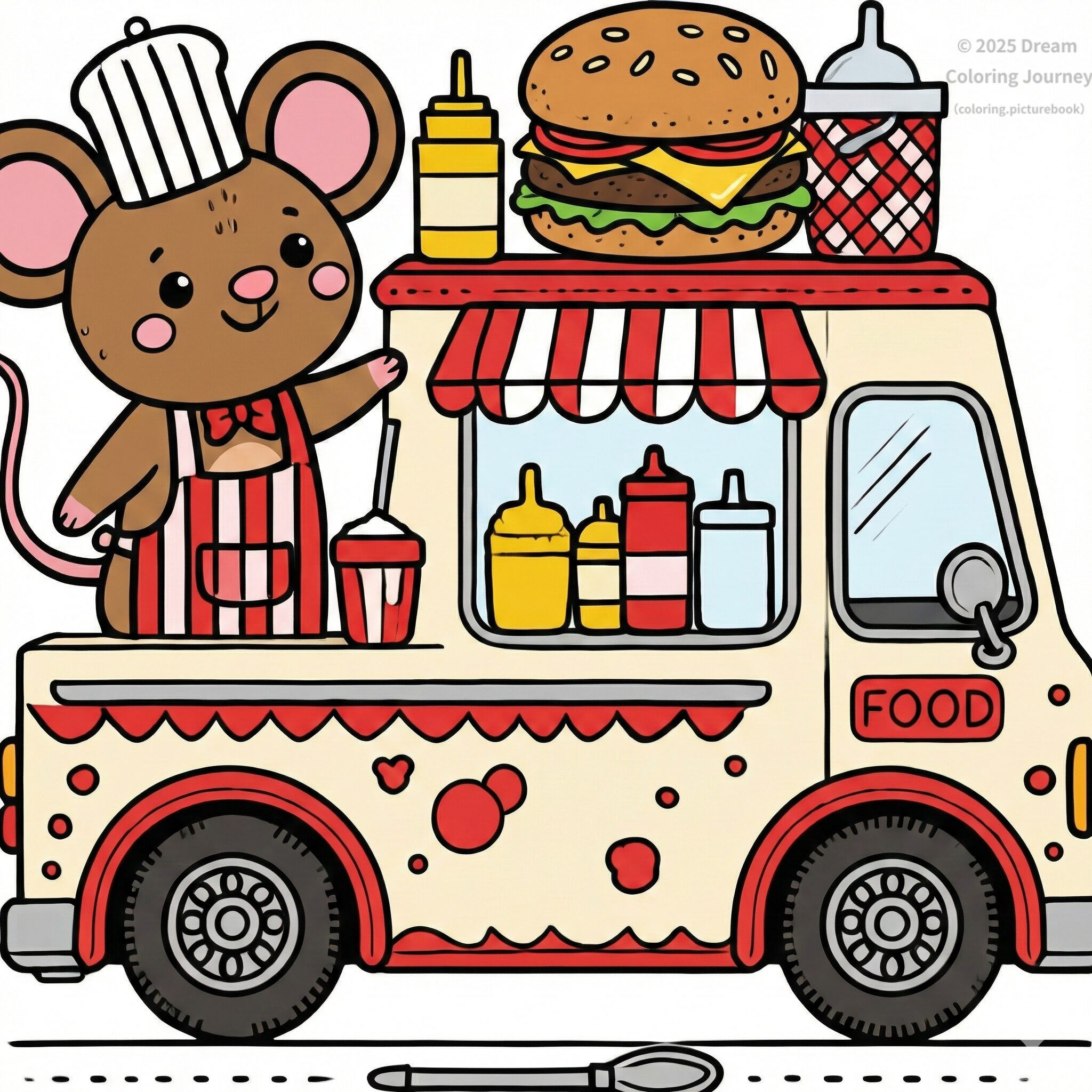 14 . Food Truck with a Mouse Chef