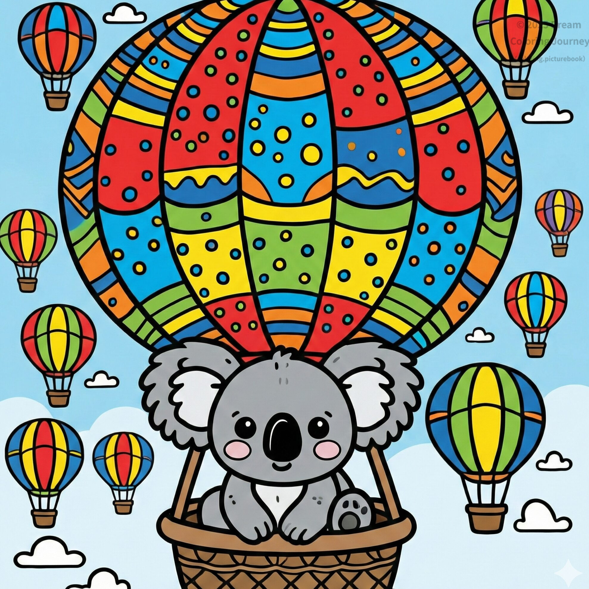 15 . Hot Air Balloon with Koalas