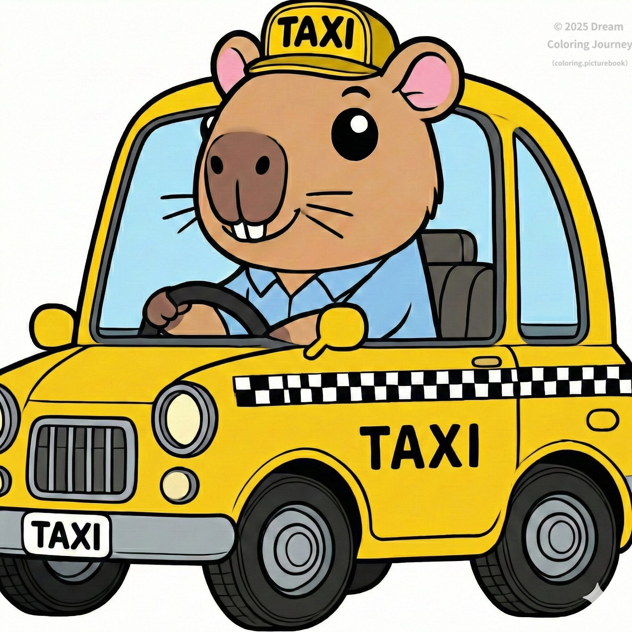 16 . Taxi with a Capybara Driver