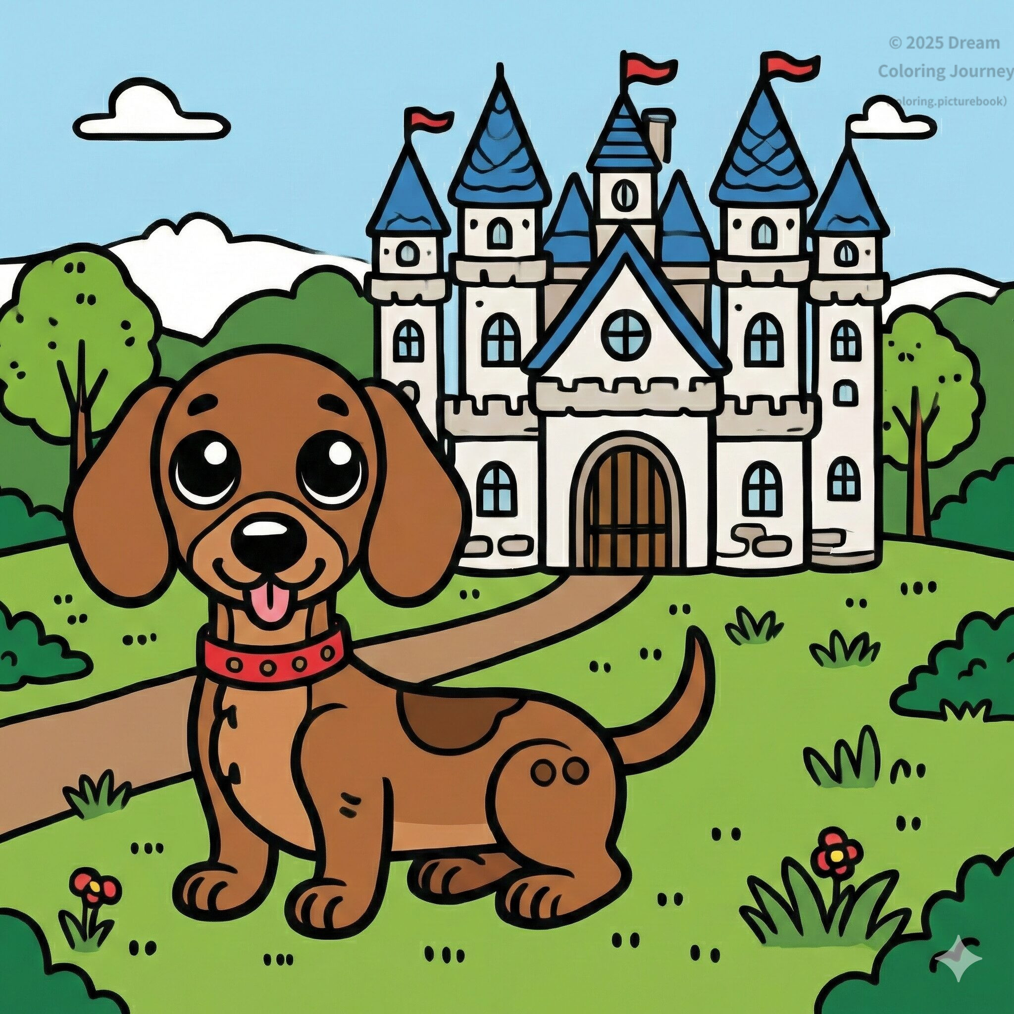 16. Germany: Fairytale Castle with a Dachshund