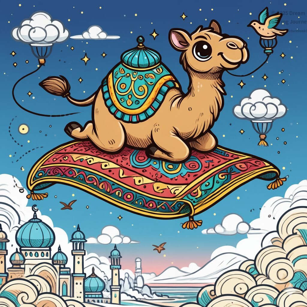 18. Camel character on a Flying Carpet Ride
