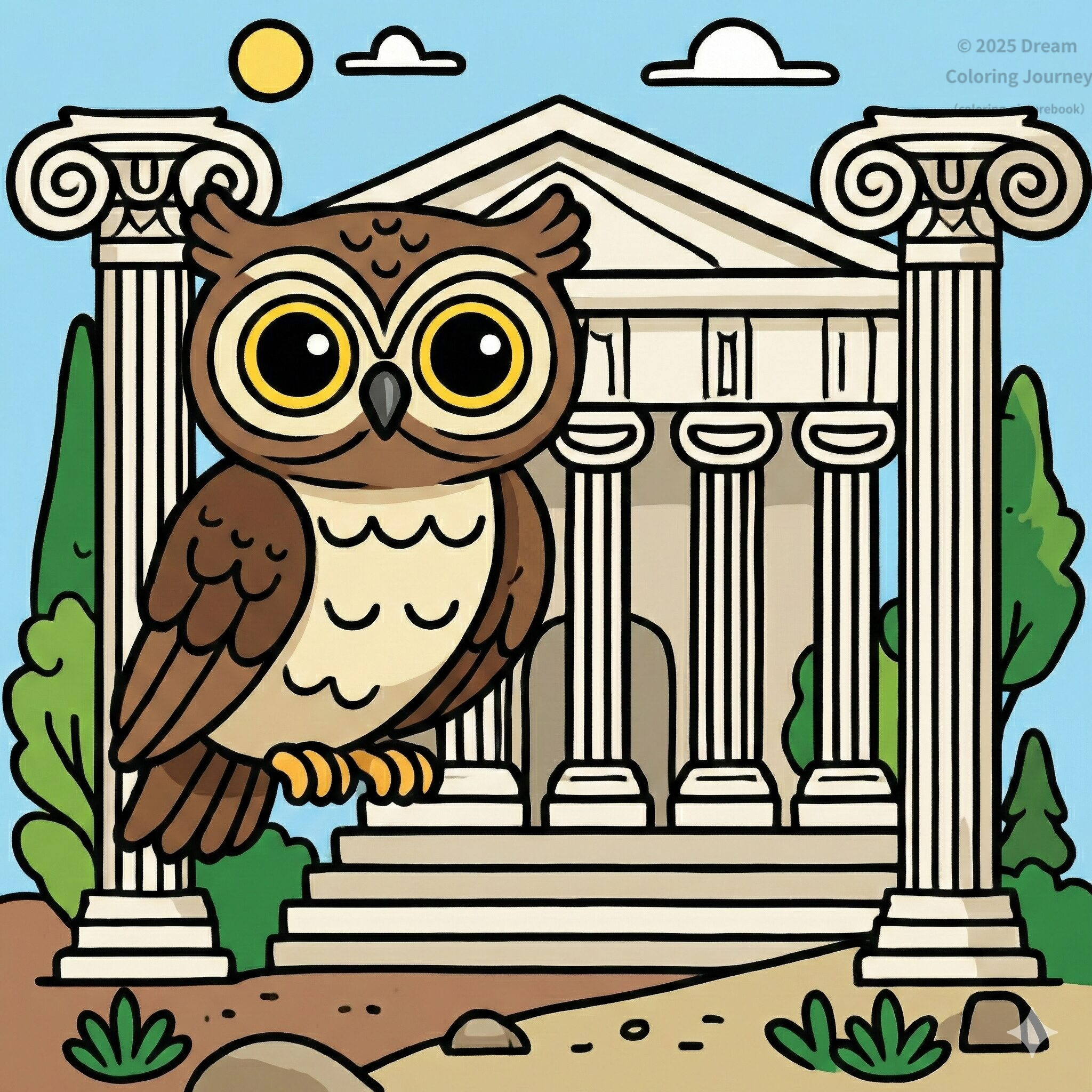 18. Greece: Parthenon Temple with an Owl