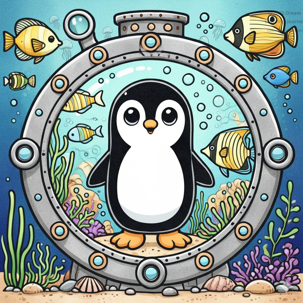 20. Penguin in a Submarine Voyage (looking out window)