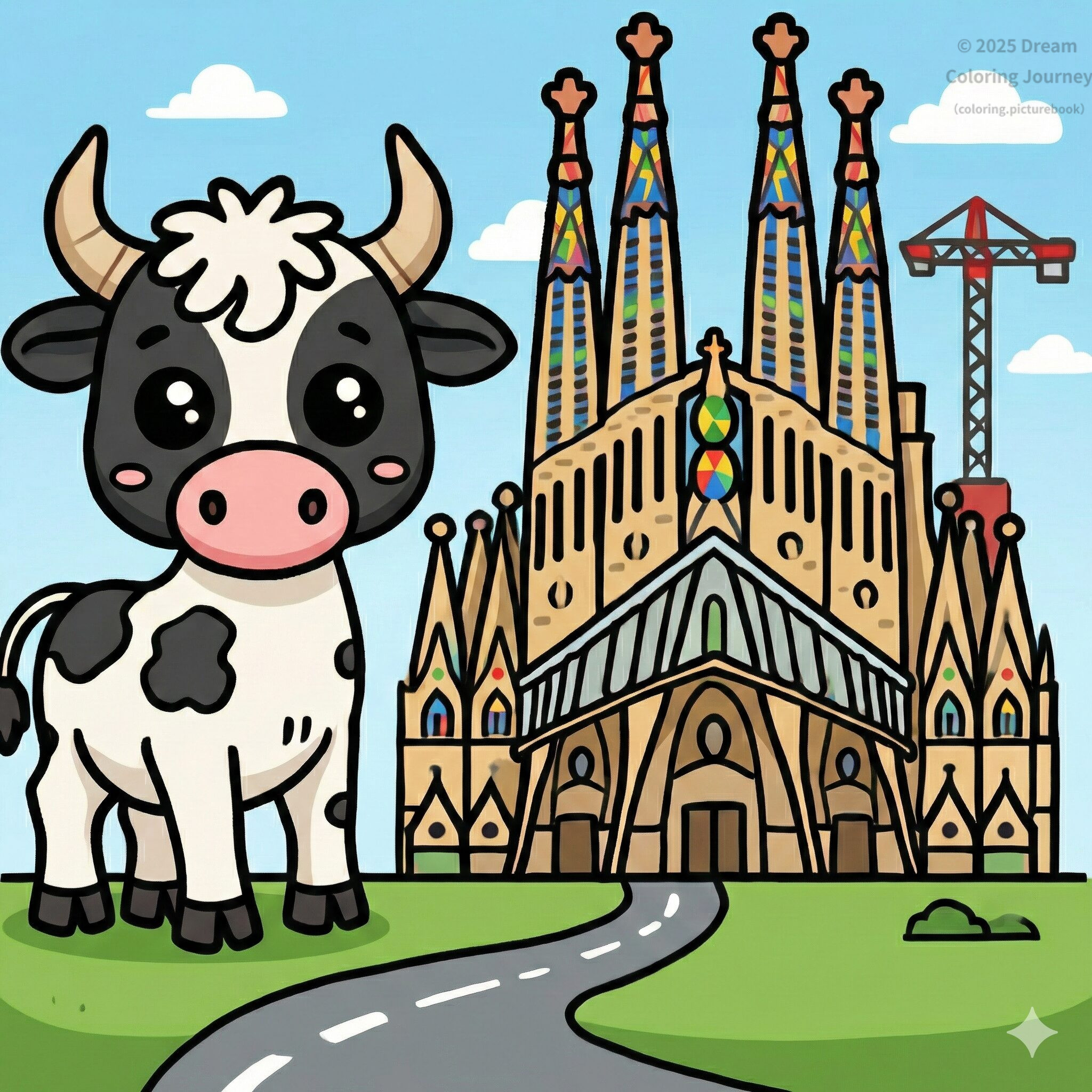 20. Spain: Sagrada Familia with a Bull