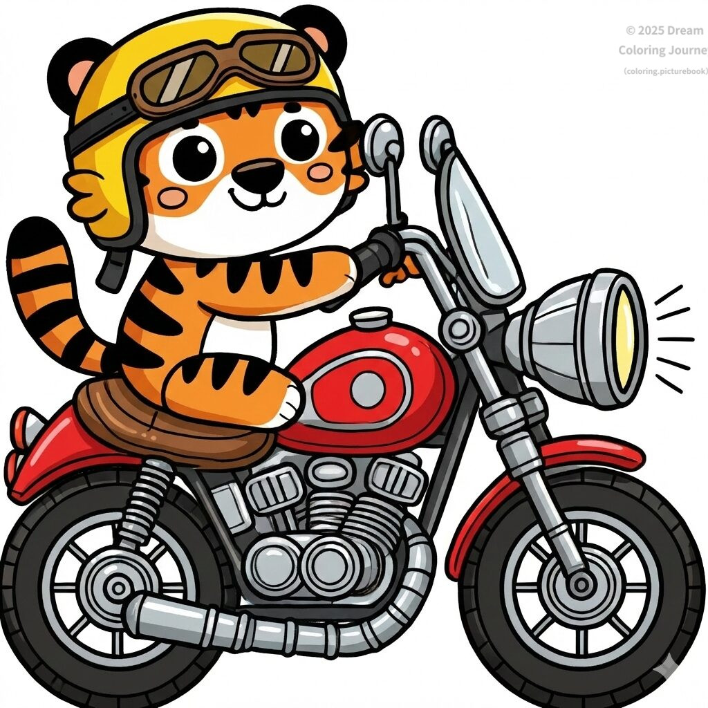 22 . Motorcycle with a Tiger Rider