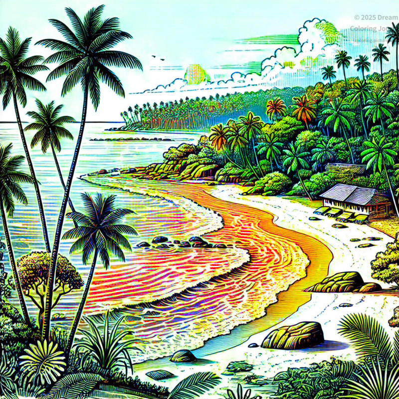 14. Unawatuna Beach with Palm Trees