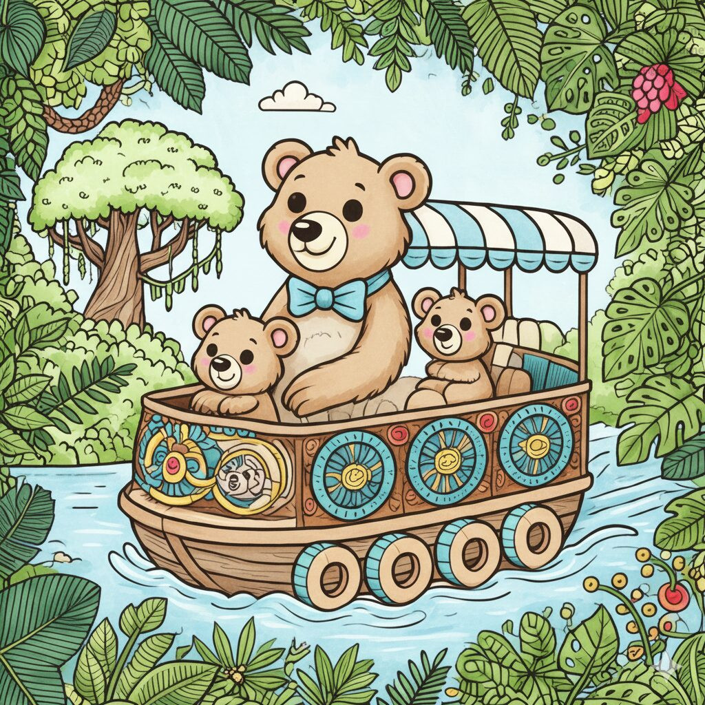 2. Bear family on a Jungle Cruise