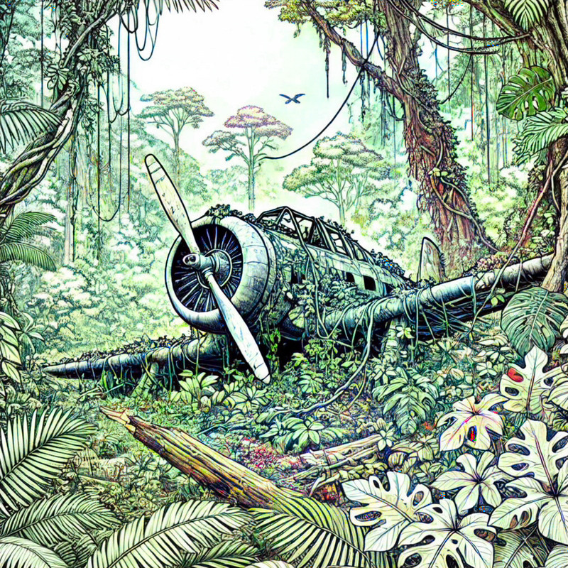 16. WWII Aircraft Wreck in the Jungle