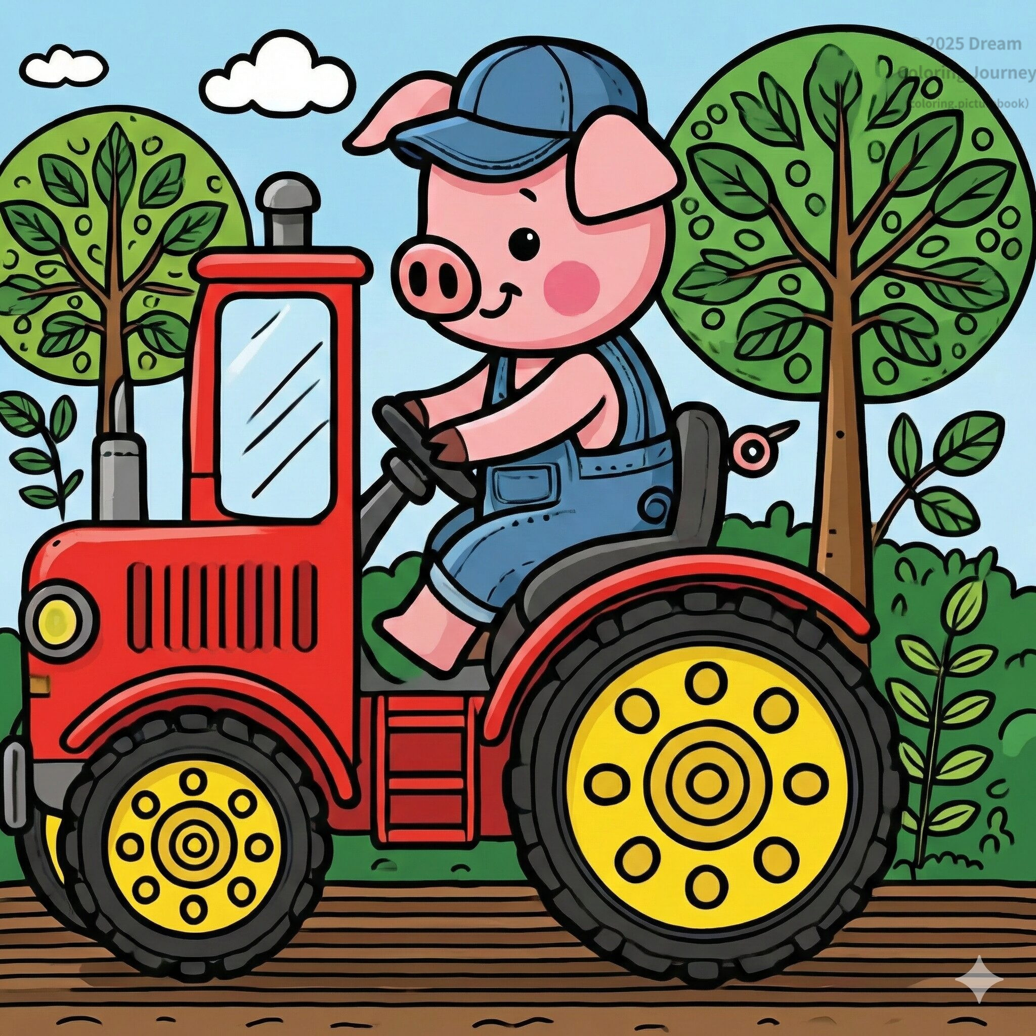 8 . Tractor with a Pig Farmer