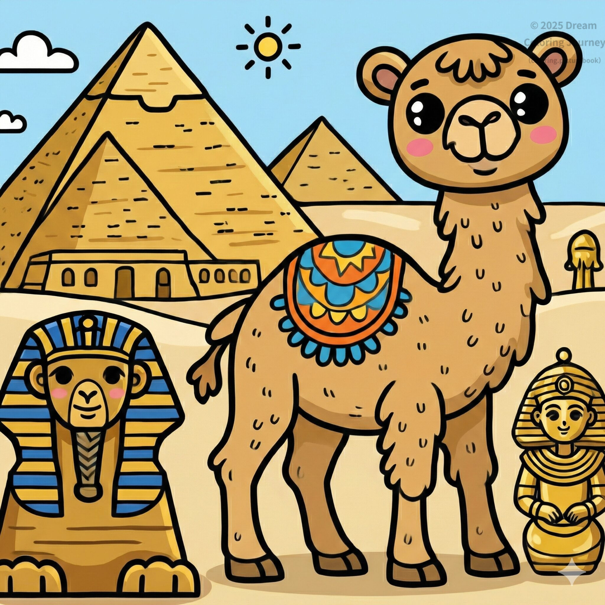8. Egypt: Pyramids and Sphinx with a Camel