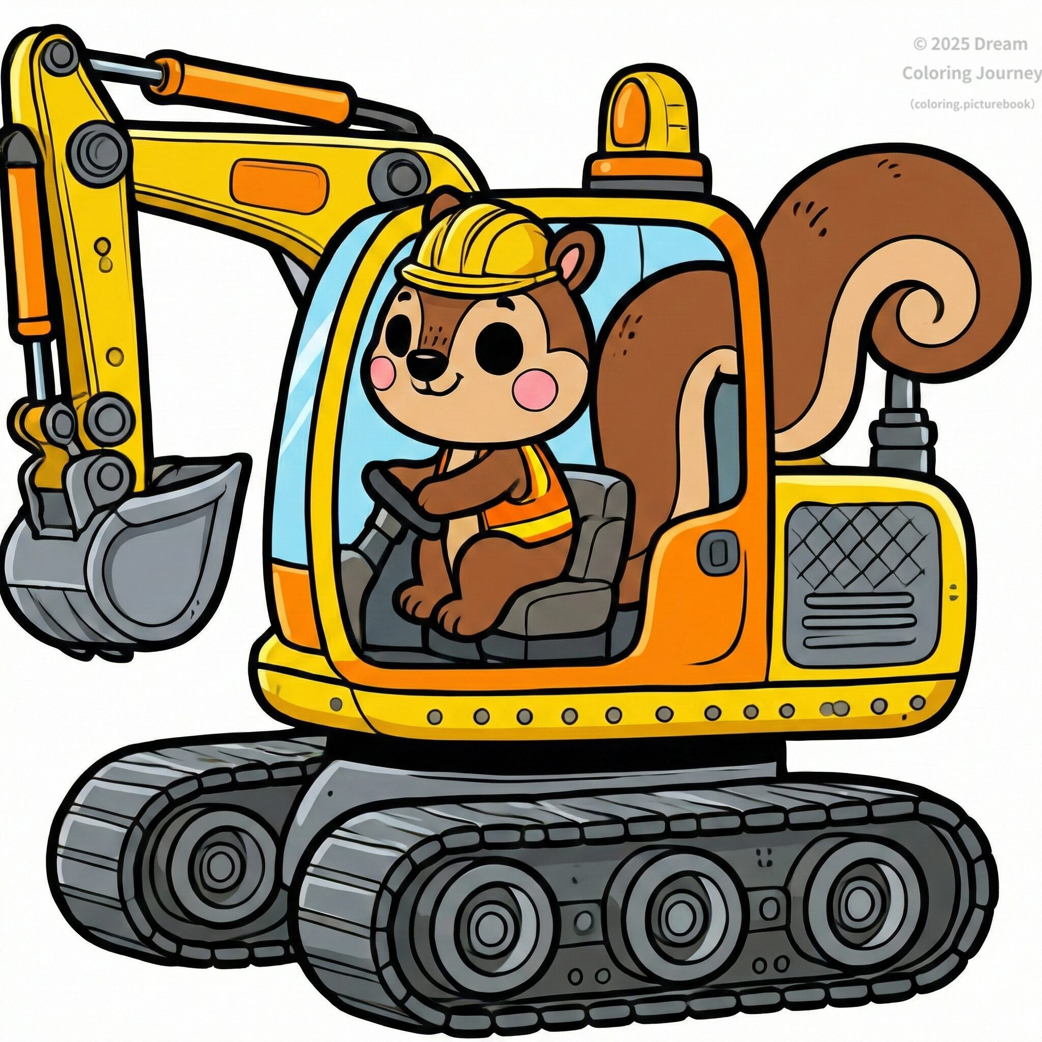 9 . Excavator with a Squirrel Worker