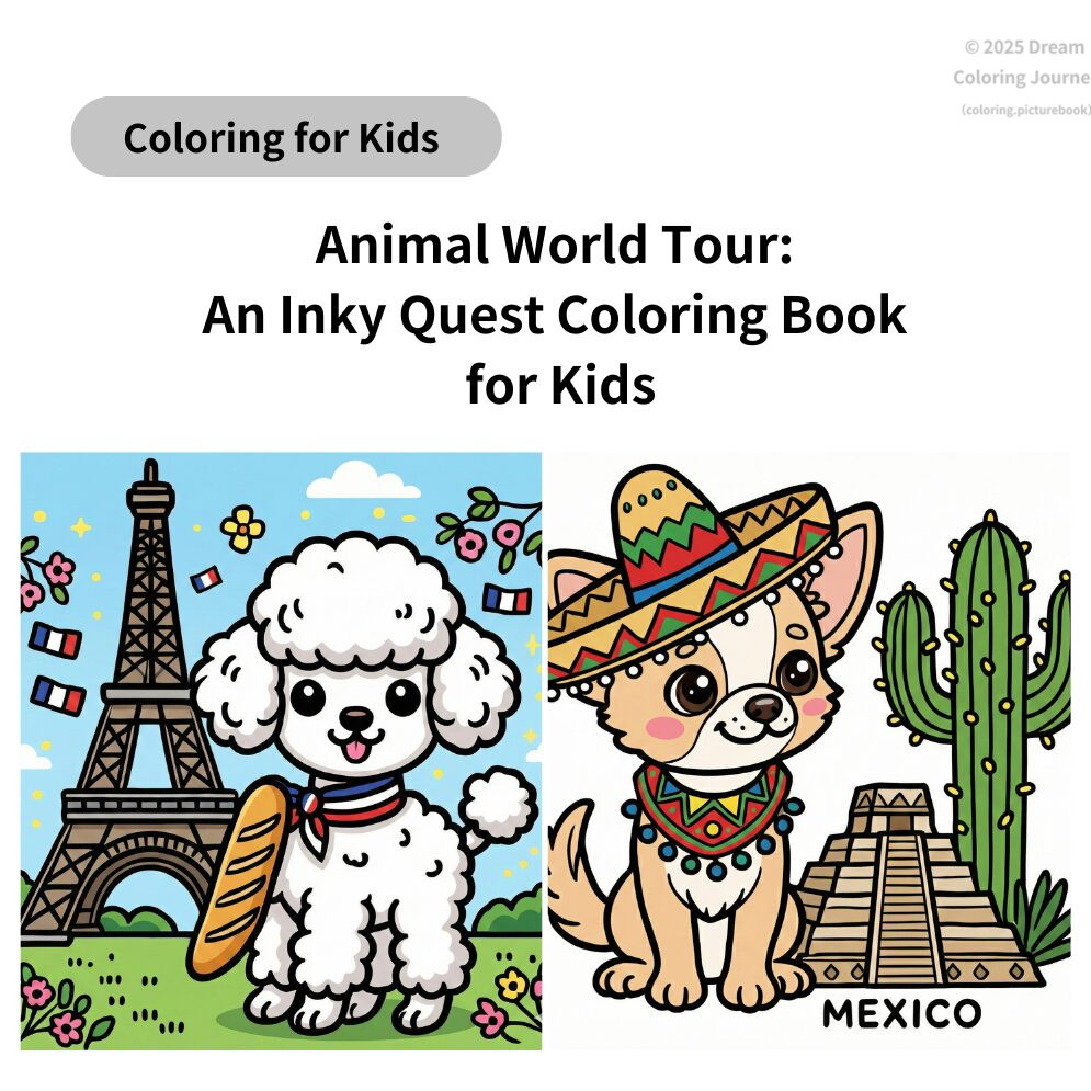 Animal World Tour: An Inky Quest Coloring Book for Kids