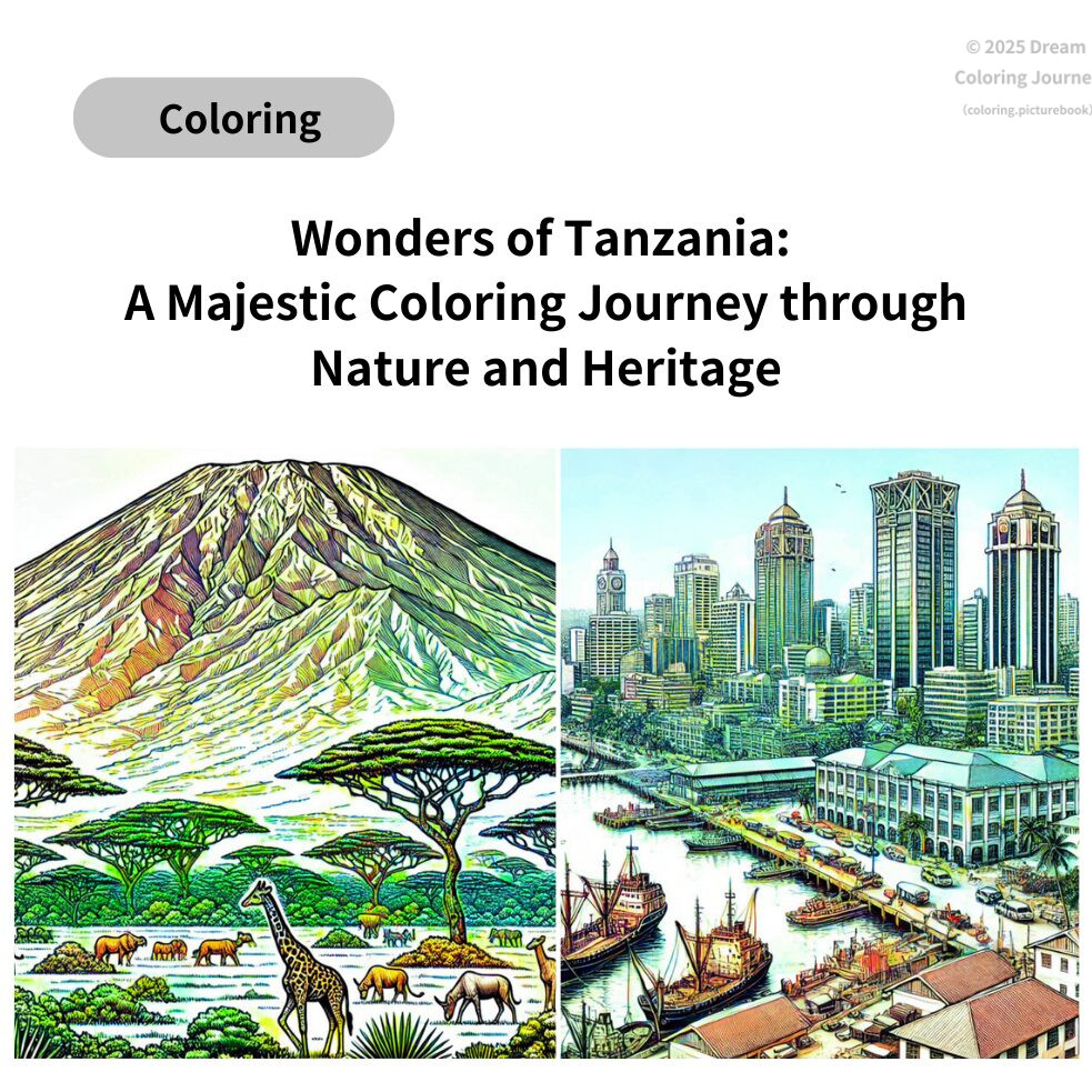 Wonders of Tanzania: A Majestic Coloring Journey through Nature and Heritage