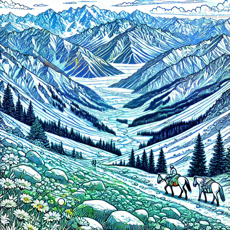 7. Tien Shan mountain range with snow peaks