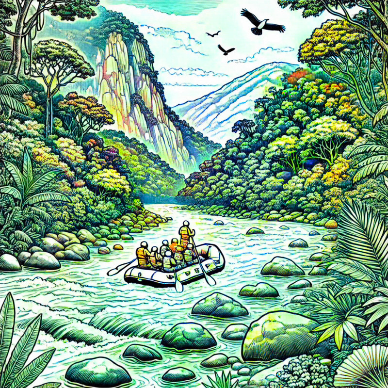 8. Cangrejal River rafting through mountains