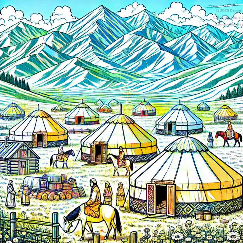 9. Nomadic yurt camp in alpine meadow